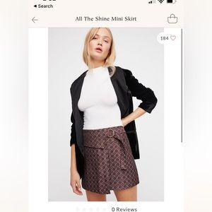 Free People All the shine burgundy mini skirt